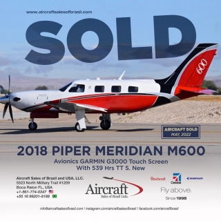 2018 PIPER MERIDIAN M600 With 539 Hrs TT