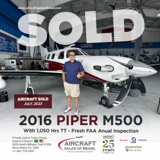 2016 PIPER M500 SOLD With 1,050 Hrs TT